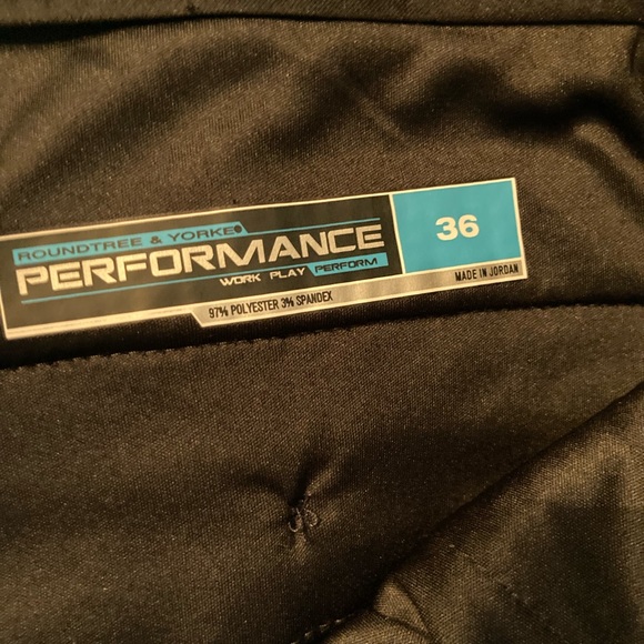 Men's Roundtree & Yorke Seersucker navy blue flat front chino shorts size 36 NWT - Picture 8 of 9